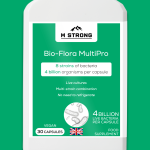 Probiotic capsules designed to support digestive health, restore gut balance, and improve overall wellness with 8 powerful strains of beneficial bacteria.