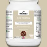 RICE PROTEIN (Chocolate Flavour) is a vegan protein powder made from high-quality brown rice protein, enriched with chicory root fiber, green tea, and guarana for digestive health, metabolism