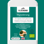 ThyroStrong is an all-in-one, organic supplement supporting thyroid health and metabolism. Each capsule contains iodine-rich seaweed, Spirulina, Chlorella, and Ashwagandha.