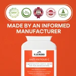 M STRONG Anti-Fatigue C vitamin C supplement made by a GMP and ISO certified UK manufacturer