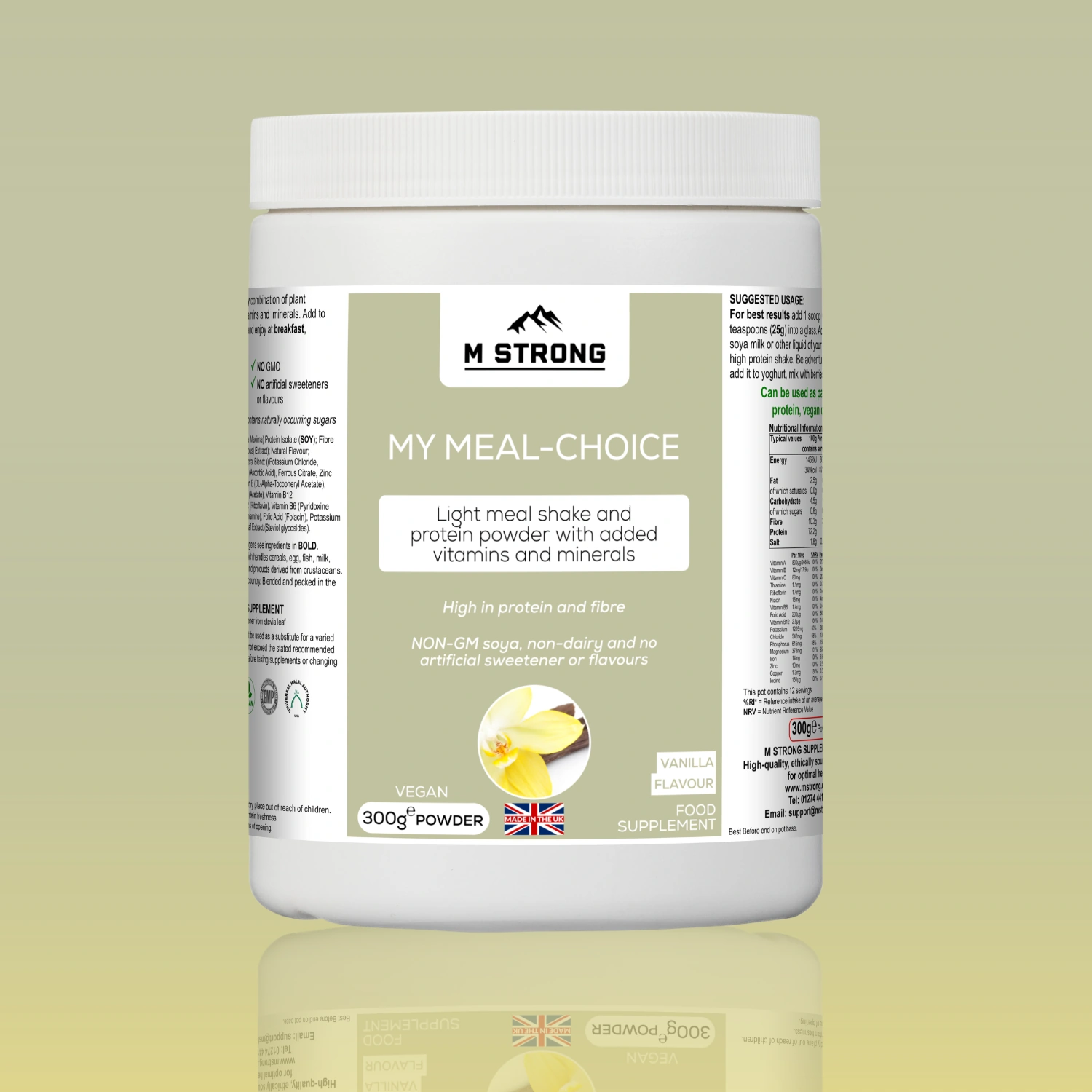 M Strong Meal Choice vanilla high protein meal shake for daily nutrition and support UK made