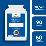 M STRONG Strong Gut Formula with 90 capsules, 45 day serving, vegan gut health supplement made in the UK