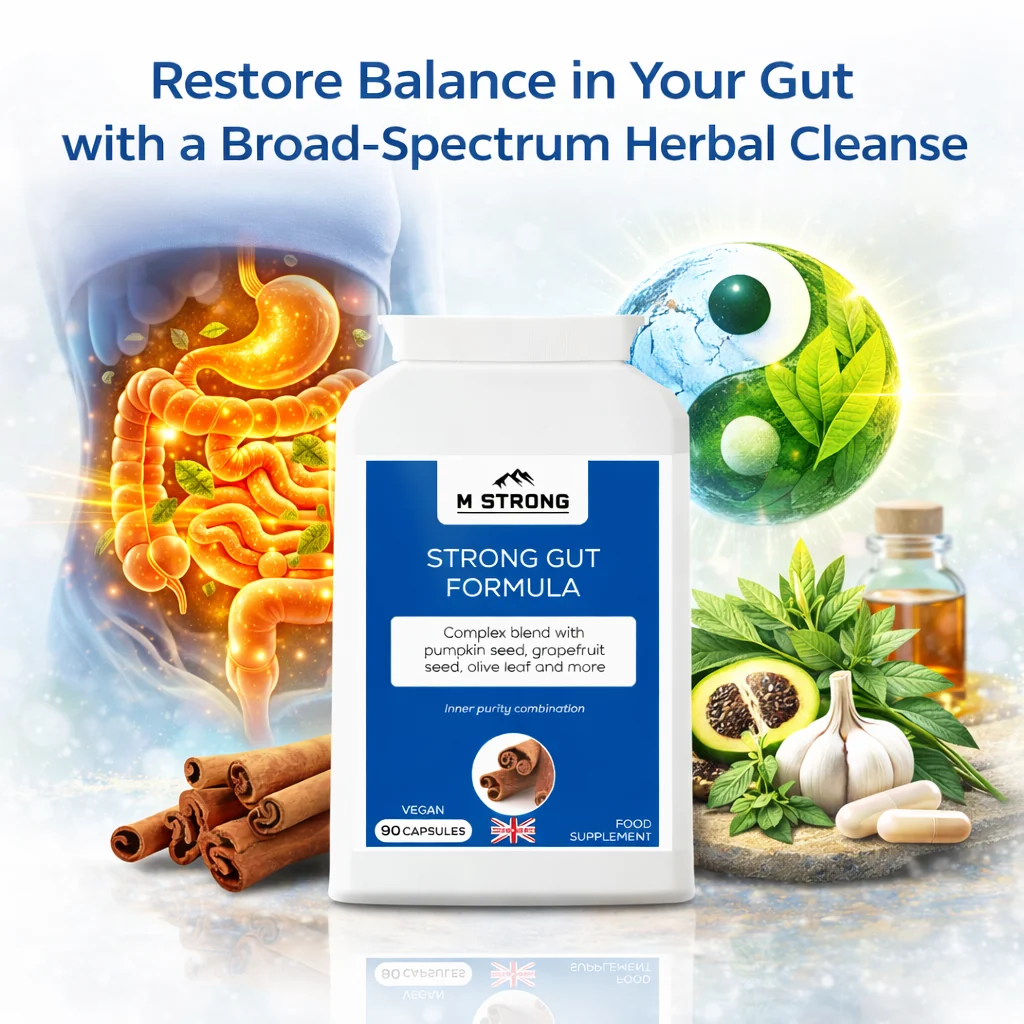 M STRONG Strong Gut Formula broad-spectrum herbal cleanse designed to support gut balance and digestive health