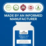 M STRONG Strong Gut Formula made by a GMP and ISO certified manufacturer, Halal suitable and clinically tested