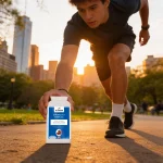 Active person outdoors with M STRONG Strong Gut Formula, supporting daily digestive health as part of a healthy lifestyle