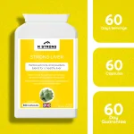 M STRONG Strong Liver supplement graphic showing 60 capsules, 60-day supply, 60-day guarantee and vegan liver support
