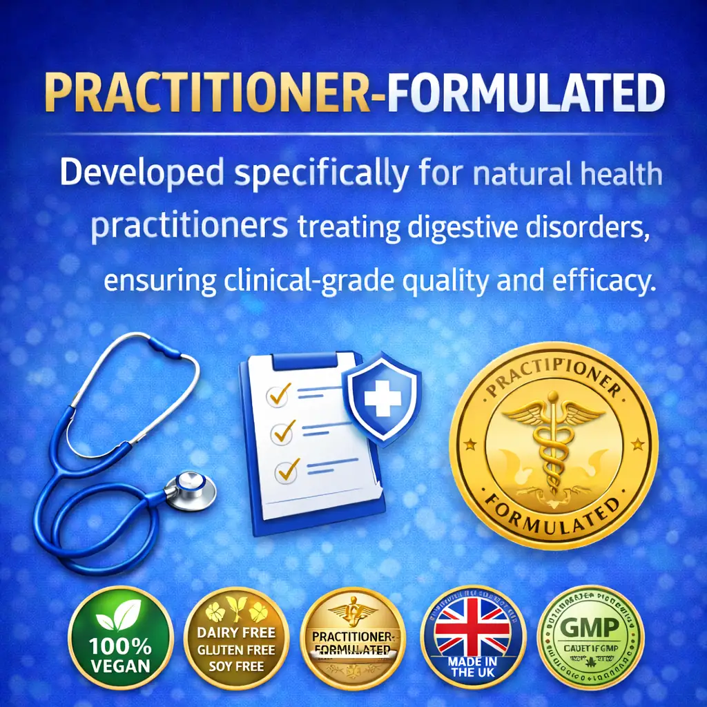 PROBI-MAX STRONG FLORA practitioner-formulated probiotic for digestive health with clinical-grade quality and trust badges.