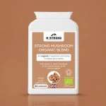 M Strong Organic Mushroom Blend supplement, 90 capsules, vegan immunity formula, UK made