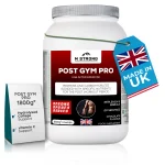 Post Gym Pro recovery supplement by M Strong, 1800g container, made in the UK, designed to support post-workout recovery
