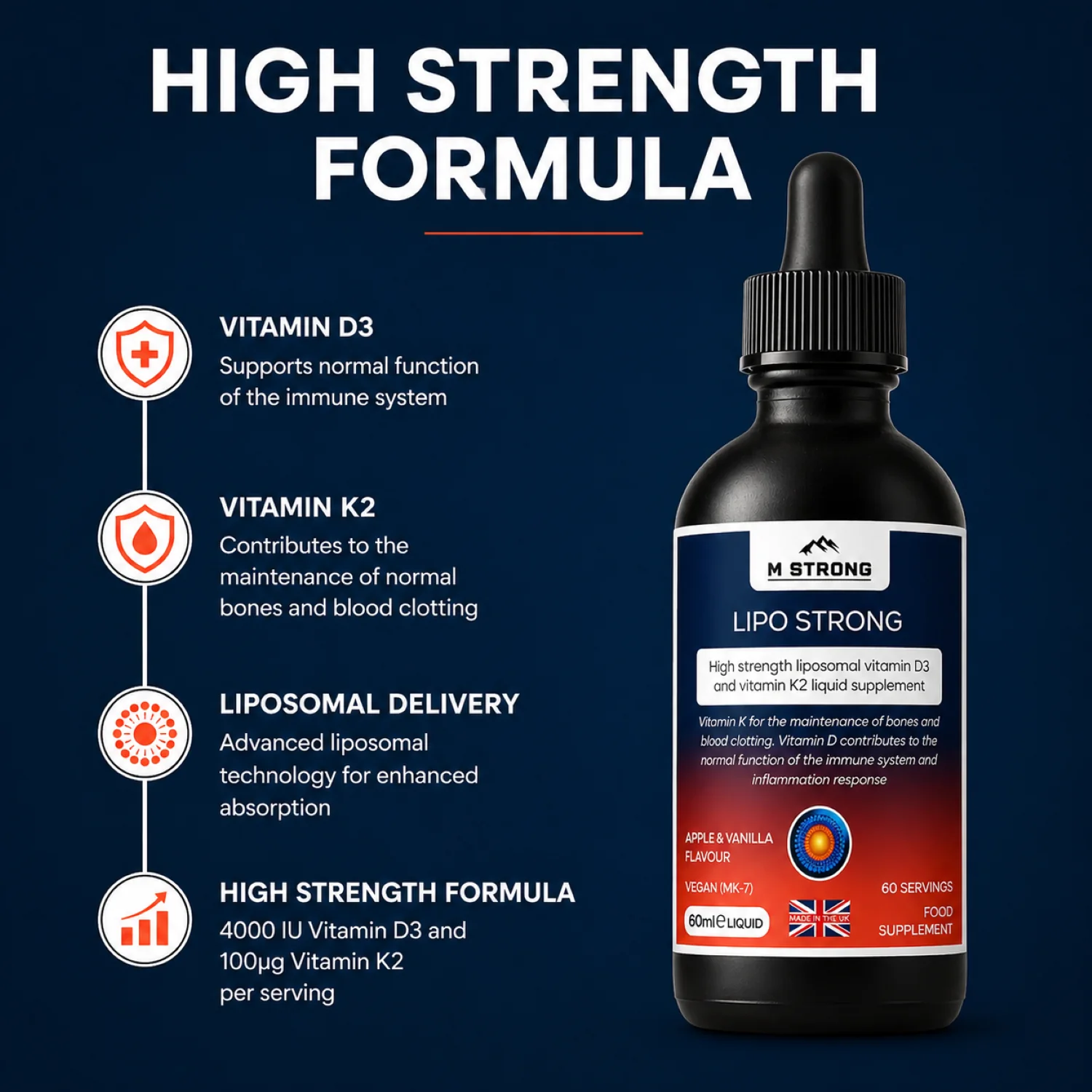 m-strong-lipo-strong-vitamin-d3-k2-liposomal-liquid-benefits-uk.webp M STRONG Lipo Strong vitamin D3 K2 liposomal liquid supplement benefits UK dropper bottle immune and bone support