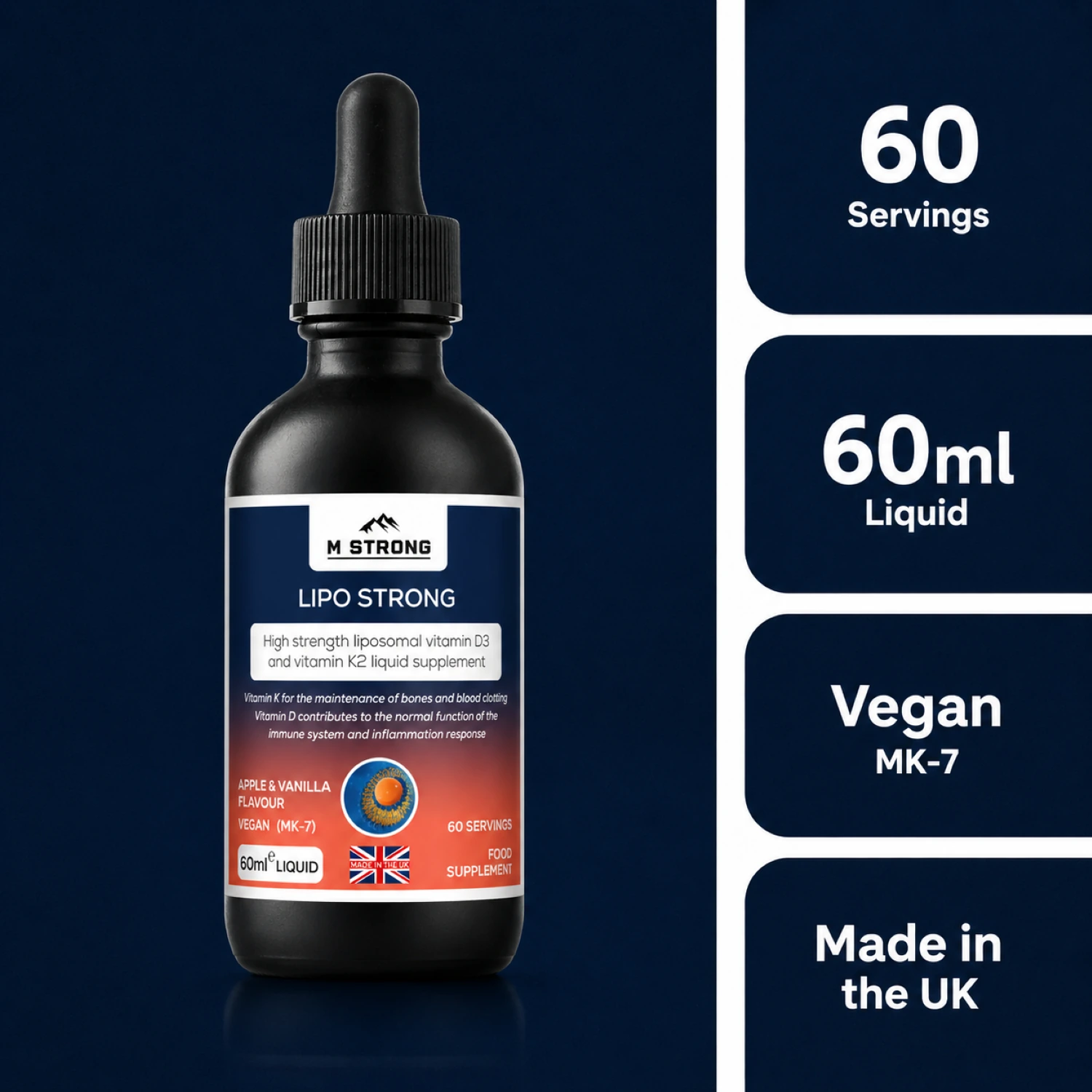 m-strong-lipo-strong-vitamin-d3-k2-liquid-60-servings-uk.webp M STRONG Lipo Strong vitamin D3 K2 liquid supplement 60 servings 60ml UK liposomal dropper bottle