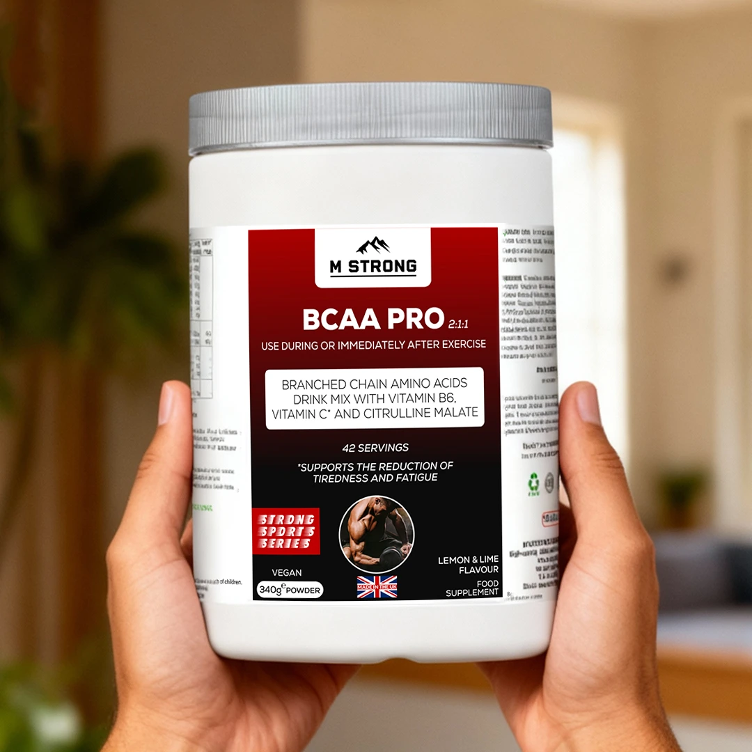 M STRONG BCAA PRO with citruline and vitamin b6 to boost muscle performance