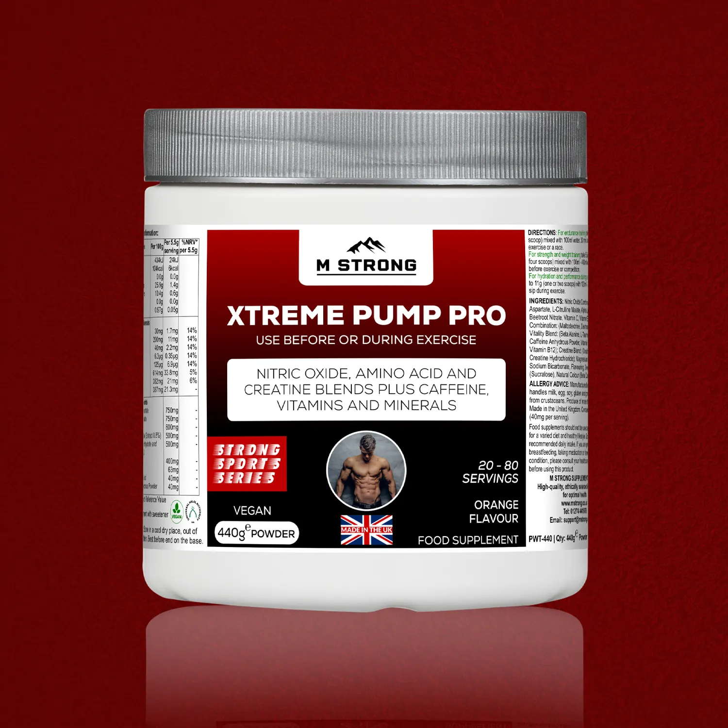 m-strong-xtreme-pump-pro-pre-workout (1) M Strong Xtreme Pump Pro pre-workout pump supplement, sports-accredited, doping tested, halal, made in the UK.